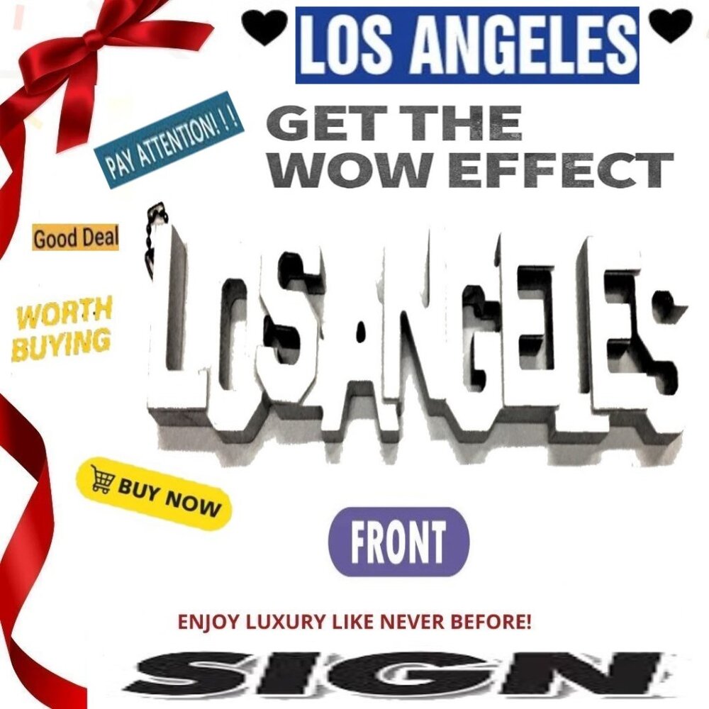 📢 Smith Novelty LOS ANGELES ➕🆒 SIGN Graphic Display Wood MODEL 💸BUY NOW‼️🟢